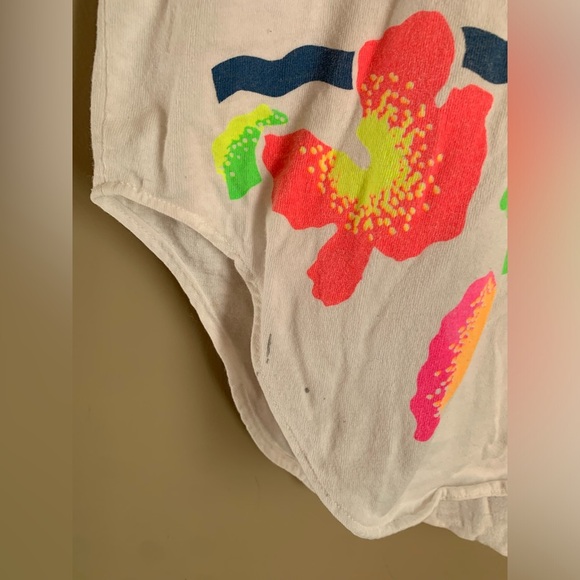 1990s OP tank top with neon logo print One Size - Picture 3 of 7